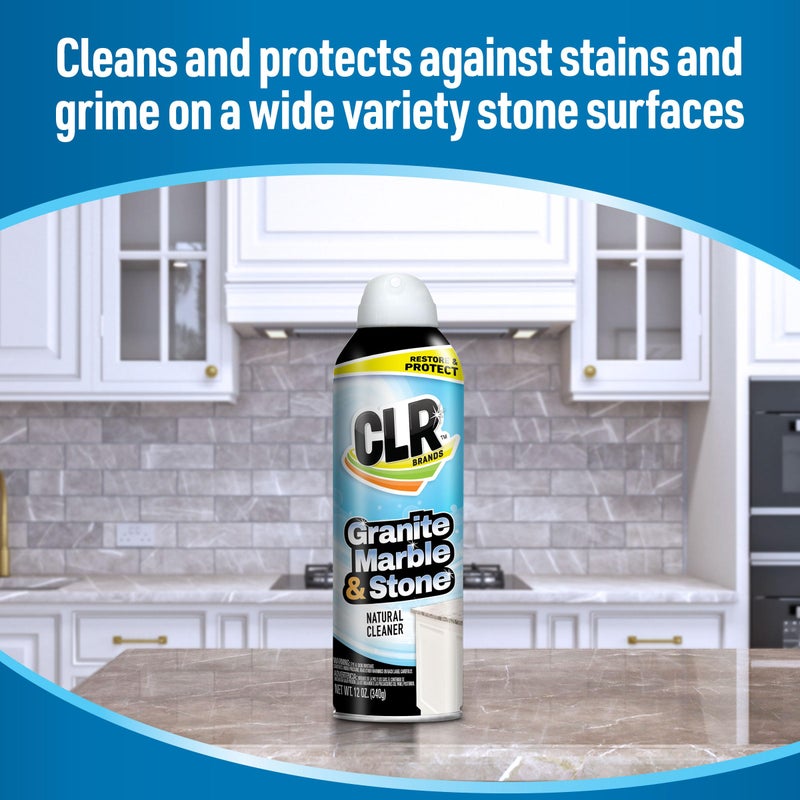 CLR Stone, Marble and Granite Cleaner - Cleans, Shines and Protects Against Spills, Food Stains, Dirt and Grime - 12 Ounce Spray Can - Image 3
